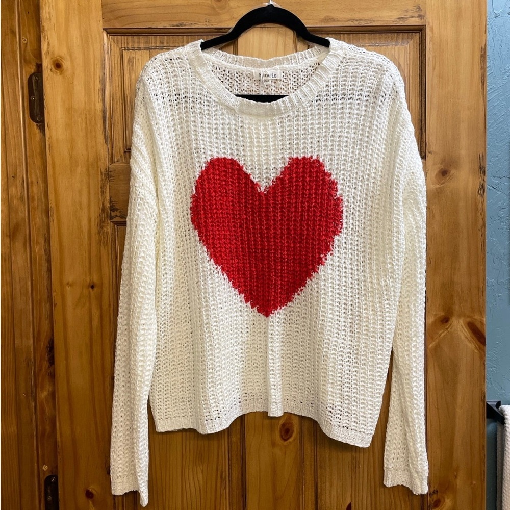 Heart Design Oversized Top